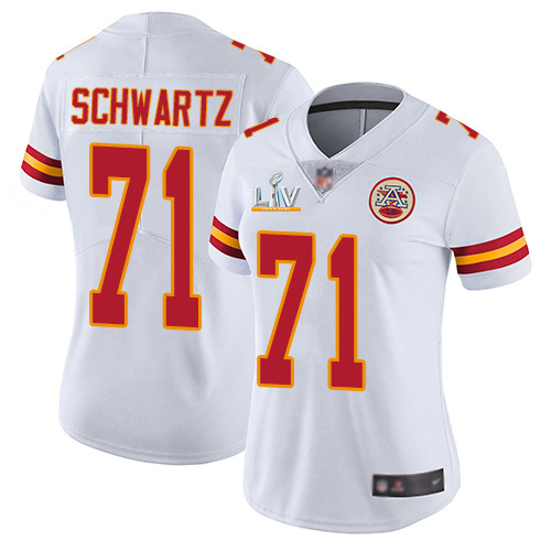 Kansas City Chiefs #71 Mitchell Schwartz White Women's Super Bowl LV Bound Stitched Vapor Untouchable Limited Jersey Womens cheap jerseys for sale - CheapJerseys.Shop