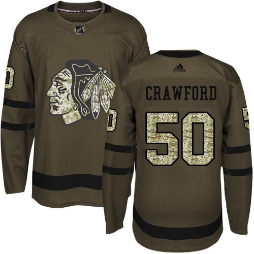 Chicago Blackhawks #50 Corey Crawford Green Salute to Service Stitched Jersey Men's cheap jerseys for sale - CheapJerseys.Shop