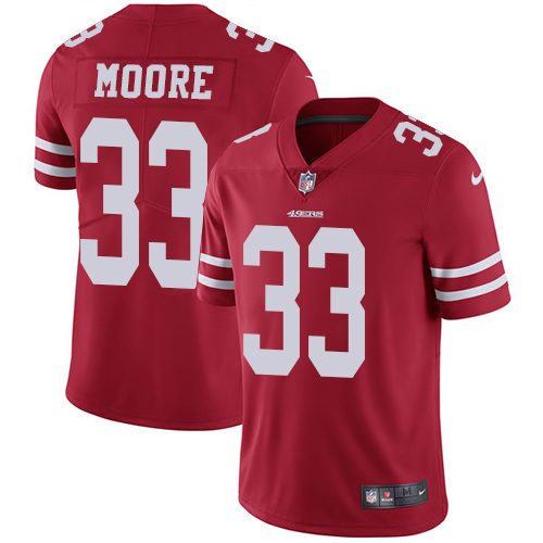 San Francisco 49ers #33 Tarvarius Moore Red Team Color Men's Stitched Vapor Untouchable Limited Jersey Men's cheap jerseys for sale - CheapJerseys.Shop
