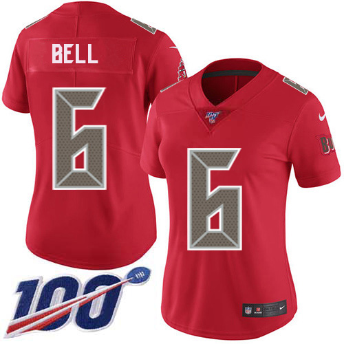 Tampa Bay Buccaneers #6 Le'Veon Bell Red Women's Stitched Limited Rush 100th Season Jersey Womens cheap jerseys for sale - CheapJerseys.Shop