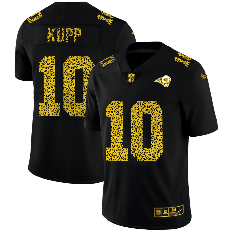 Los Angeles Rams #10 Cooper Kupp Men's Leopard Print Fashion Vapor Limited Jersey Black cheap jerseys for sale - CheapJerseys.Shop