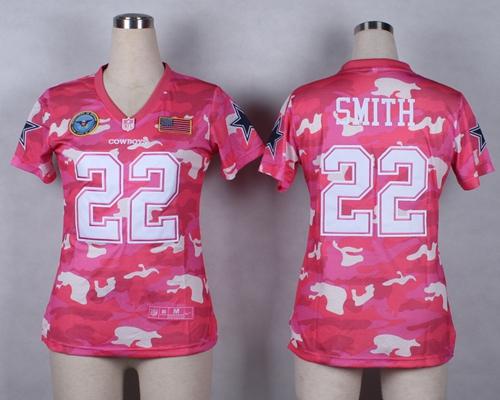 Cowboys #22 Emmitt Smith Pink Women's Stitched Elite Camo Fashion Jersey cheap jerseys for sale - CheapJerseys.Shop