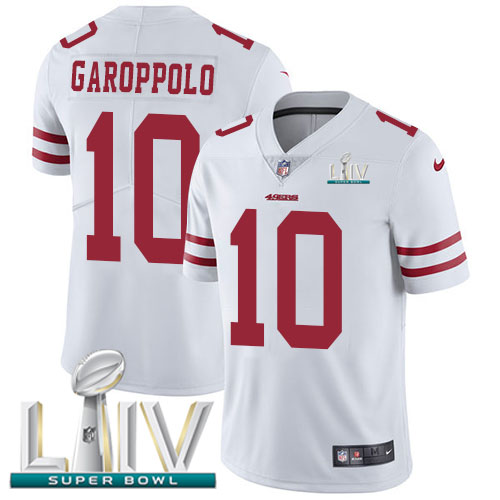 49ers #10 Jimmy Garoppolo White Super Bowl LIV 2020 Youth Stitched Vapor Untouchable Limited Jersey cheap jerseys for sale - CheapJerseys.Shop