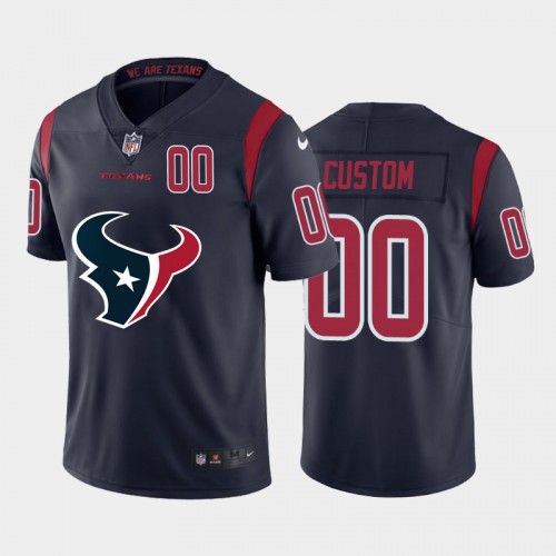 Houston Texans Custom Navy Blue Men's Big Team Logo Player Vapor Limited Jersey cheap jerseys for sale - CheapJerseys.Shop