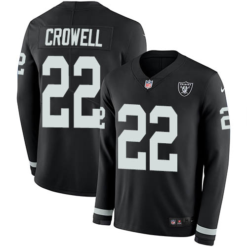 Las Vegas Raiders #22 Isaiah Crowell Black Team Color Men's Stitched Limited Therma Long Sleeve Jersey Men's cheap jerseys for sale - CheapJerseys.Shop
