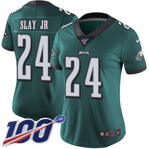 Philadelphia Eagles #24 Darius Slay Jr Green Team Color Women's Stitched 100th Season Vapor Untouchable Limited Jersey Womens cheap jerseys for sale - CheapJerseys.Shop