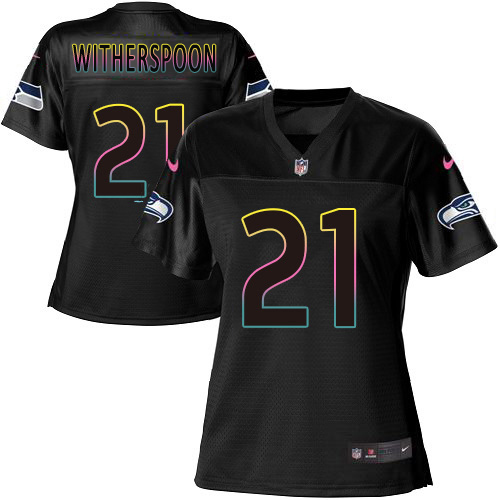Seahawks #21 Devon Witherspoon Black Women's Fashion Game Jersey cheap jerseys for sale - CheapJerseys.Shop