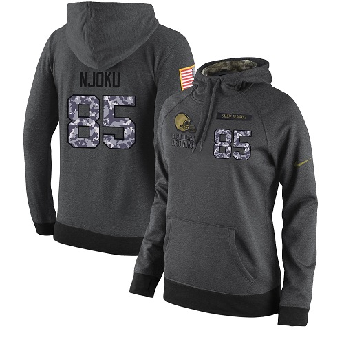 Women's Cleveland Browns #85 David Njoku Stitched Black Anthracite Salute To Service Player Performance Hoodie cheap jerseys for sale - CheapJerseys.Shop