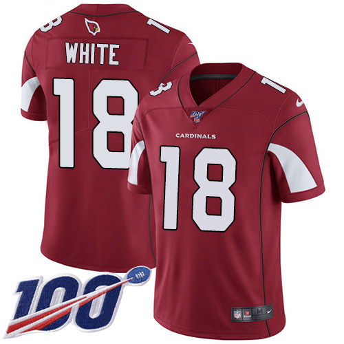 Arizona Cardinals #18 Kevin White Red Team Color Men's Stitched 100th Season Vapor Limited Jersey Men's cheap jerseys for sale - CheapJerseys.Shop