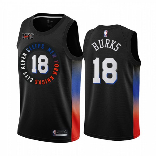 New York Knicks #18 Alec Burks Black Womens Swingman 2020-21 City Edition Jersey Womens cheap jerseys for sale - CheapJerseys.Shop