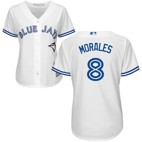 Toronto Blue Jays #8 Kendrys Morales White Home Women's Stitched Jersey Womens cheap jerseys for sale - CheapJerseys.Shop