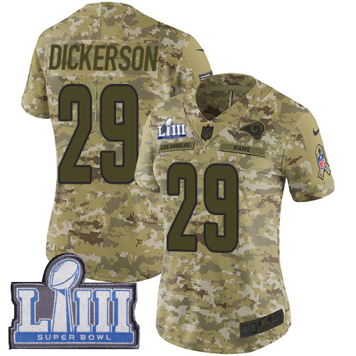 Rams #29 Eric Dickerson Camo Super Bowl LIII Bound Women's Stitched Limited 2018 Salute To Service Jersey cheap jerseys for sale - CheapJerseys.Shop