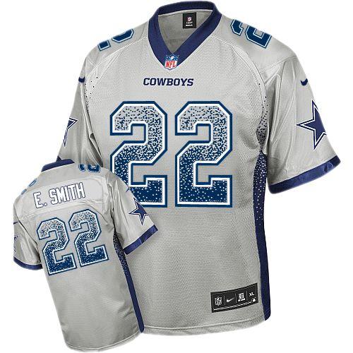 Cowboys #22 Emmitt Smith Grey Men's Stitched Elite Drift Fashion Jersey cheap jerseys for sale - CheapJerseys.Shop