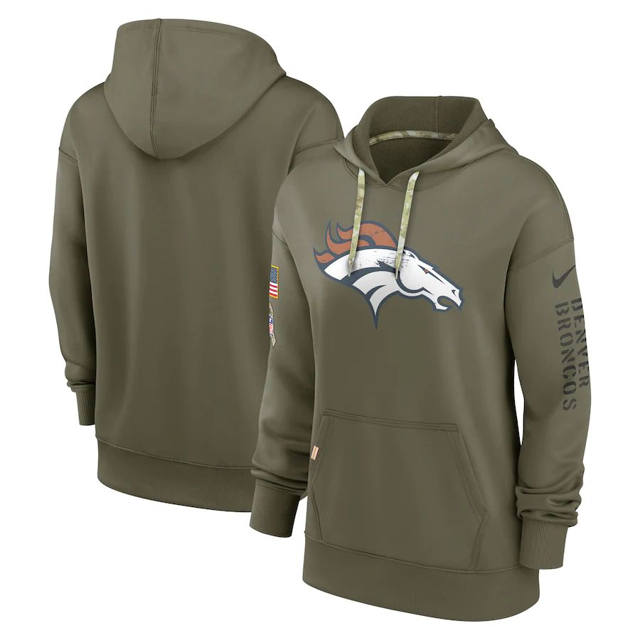 Denver Broncos Women's 2022 Salute To Service Performance Pullover Hoodie - Olive cheap jerseys for sale - CheapJerseys.Shop