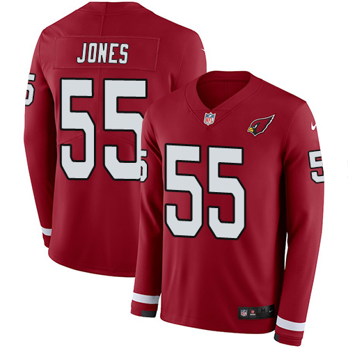 Arizona Cardinals #55 Chandler Jones Red Team Color Men's Stitched Limited Therma Long Sleeve Jersey Men's cheap jerseys for sale - CheapJerseys.Shop