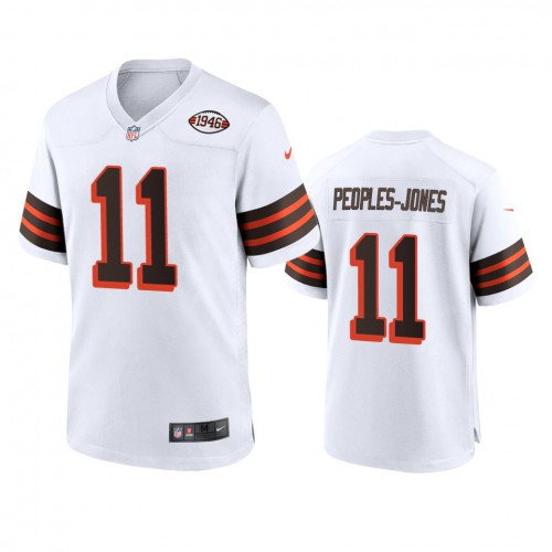 Men's Cleveland Browns #11 Donovan Peoples-Jones 1946 Collection Alternate Game Limited Jersey - White Men's cheap jerseys for sale - CheapJerseys.Shop