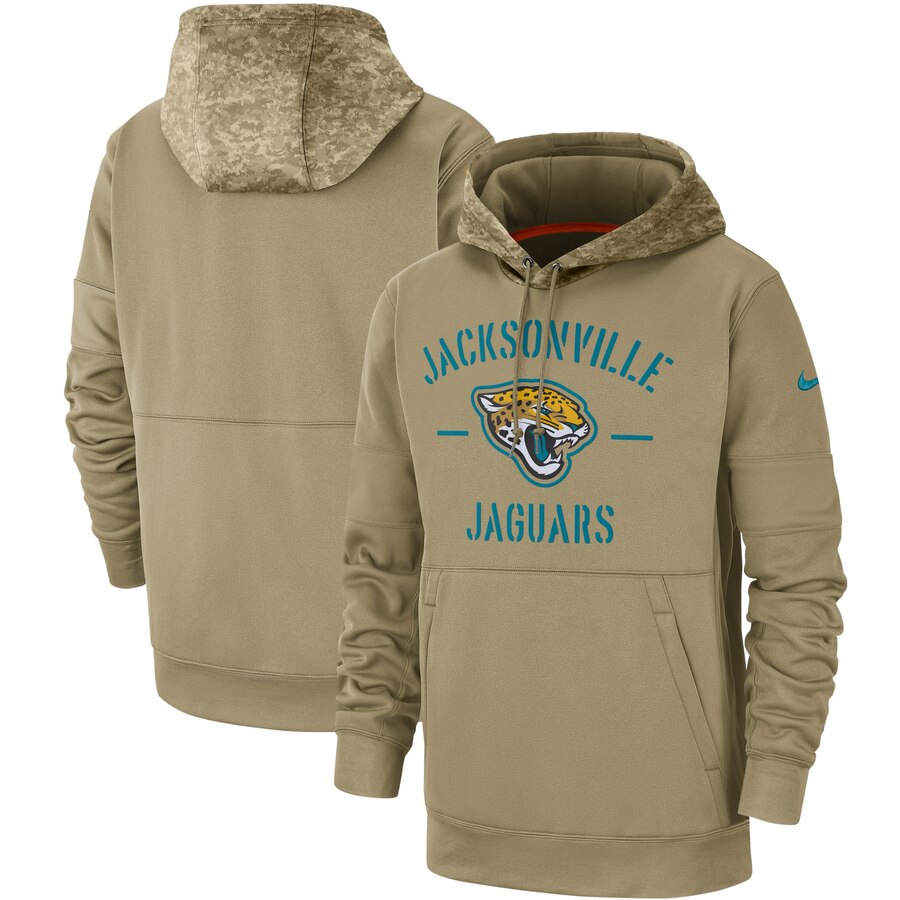 Men's Jacksonville Jaguars Tan 2019 Salute To Service Sideline Therma Pullover Hoodie cheap jerseys for sale - CheapJerseys.Shop