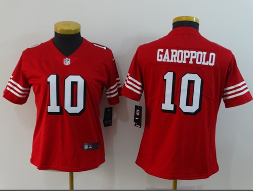 49ers #10 Jimmy Garoppolo Red Team Color Women's Stitched Vapor Untouchable Limited II Jersey cheap jerseys for sale - CheapJerseys.Shop