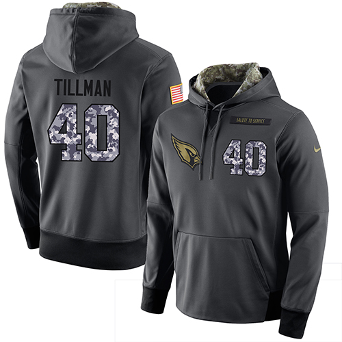 Men's Arizona Cardinals #40 Pat Tillman Stitched Black Anthracite Salute To Service Player Performance Hoodie cheap jerseys for sale - CheapJerseys.Shop