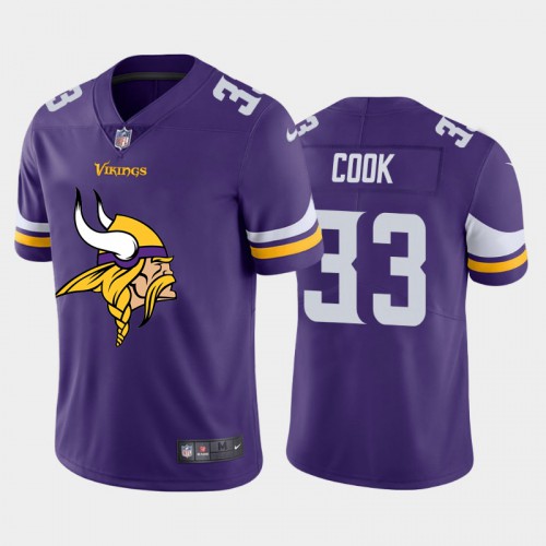Minnesota Minnesota Vikings #33 Dalvin Cook Purple Men's Big Team Logo Vapor Limited Jersey Men's cheap jerseys for sale - CheapJerseys.Shop