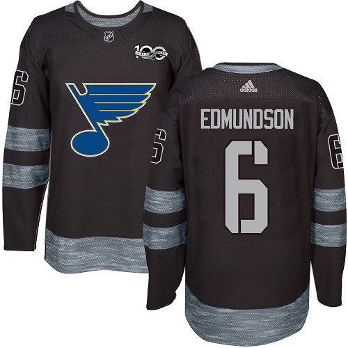 St. Louis Blues #6 Joel Edmundson Black 1917-2017 100th Anniversary Stitched Jersey Men's cheap jerseys for sale - CheapJerseys.Shop