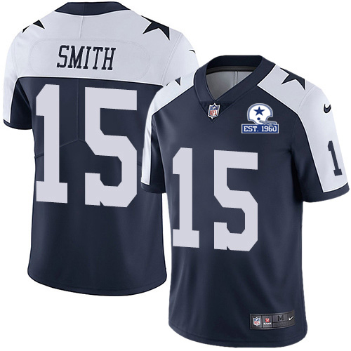 Dallas Cowboys #15 Devin Smith Navy Blue Thanksgiving Men's Stitched With Established In 1960 Patch Vapor Untouchable Limited Throwback Jersey Men cheap jerseys for sale - CheapJerseys.Shop