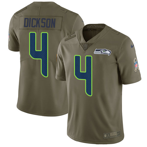 Seattle Seahawks #4 Michael Dickson Olive Youth Stitched Limited 2017 Salute to Service Jersey Youth cheap jerseys for sale - CheapJerseys.Shop