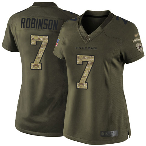 Falcons #7 Bijan Robinson Green Stitched Women's Limited 2015 Salute To Service Jersey cheap jerseys for sale - CheapJerseys.Shop