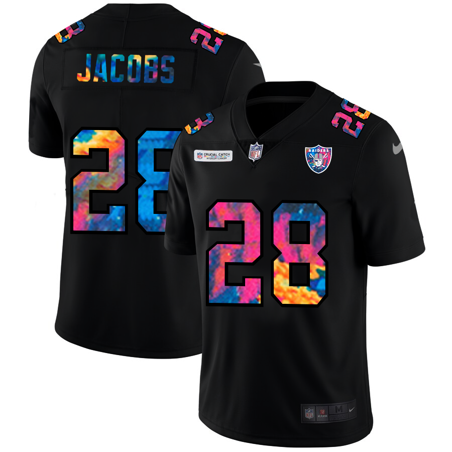 Las Vegas Raiders #28 Josh Jacobs Men's Multi-Color Black 2020 Crucial Catch Vapor Untouchable Limited Jersey cheap jerseys for sale - CheapJerseys.Shop