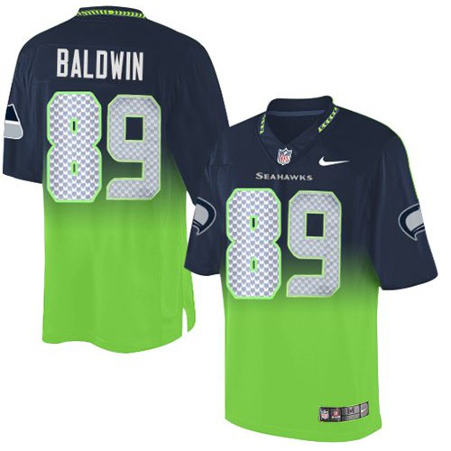 Seattle Seahawks #89 Doug Baldwin Steel Blue/Green Men's Stitched Elite Fadeaway Fashion Jersey Men's cheap jerseys for sale - CheapJerseys.Shop