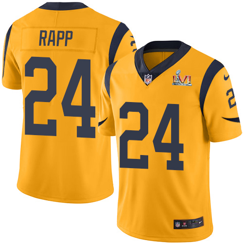 Los Angeles Rams #24 Taylor Rapp Gold Super Bowl LVI Patch Men's Stitched Limited Rush Jersey Men's cheap jerseys for sale - CheapJerseys.Shop