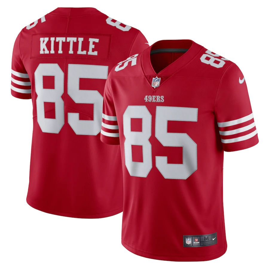 San Francisco 49ers #85 George Kittle Scarlet Men's 2022-23 Limited Stitched Vapor Untouchable Jersey cheap jerseys for sale - CheapJerseys.Shop
