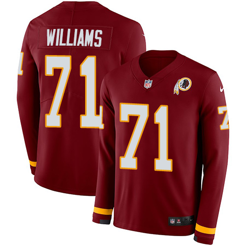 Washington Commanders #71 Trent Williams Burgundy Red Team Color Men's Stitched Limited Therma Long Sleeve Jersey Men's cheap jerseys for sale - CheapJerseys.Shop
