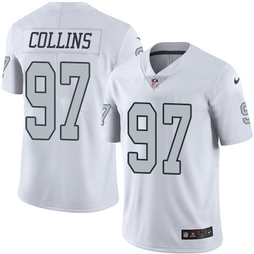 Las Vegas Raiders #97 Maliek Collins White Men's Stitched Limited Rush Jersey Men's cheap jerseys for sale - CheapJerseys.Shop