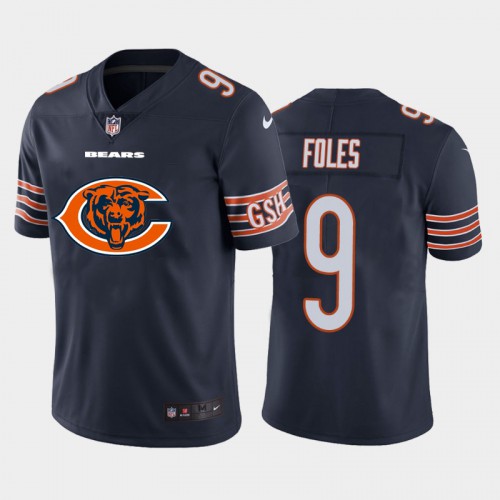 Chicago Chicago Bears #9 Nick Foles Navy Blue Men's Big Team Logo Vapor Limited Jersey Men's cheap jerseys for sale - CheapJerseys.Shop