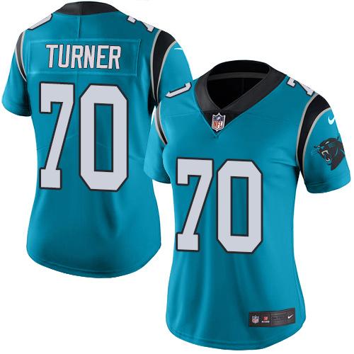 Carolina Panthers #70 Trai Turner Blue Alternate Women's Stitched Vapor Untouchable Limited Jersey Womens cheap jerseys for sale - CheapJerseys.Shop