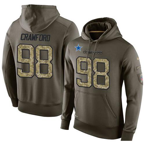 Men's Dallas Cowboys #98 Tyrone Crawford Stitched Green Olive Salute To Service KO Performance Hoodie cheap jerseys for sale - CheapJerseys.Shop