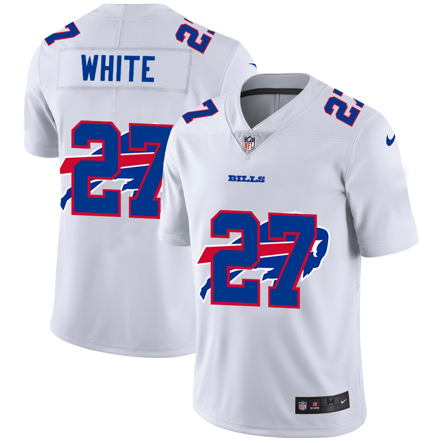 Buffalo Bills #27 Tre'Davious White White Men's Team Logo Dual Overlap Limited Jersey cheap jerseys for sale - CheapJerseys.Shop