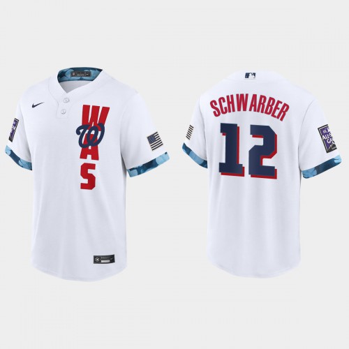 Washington Washington Nationals #12 Kyle Schwarber 2021 All Star Game Fan's Version White Jersey Men's cheap jerseys for sale - CheapJerseys.Shop