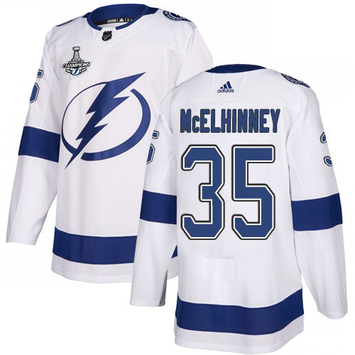 Tampa Bay Lightning #35 Curtis McElhinney White Road Authentic Youth 2020 Stanley Cup Champions Stitched Jersey Youth cheap jerseys for sale - CheapJerseys.Shop