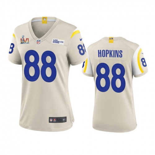 Los Angeles Los Angeles Rams #88 Brycen Hopkins Women's Super Bowl LVI Patch Game Jersey - Bone Womens cheap jerseys for sale - CheapJerseys.Shop