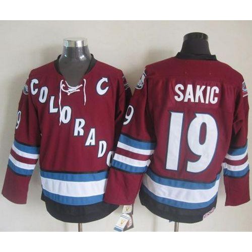 Colorado Avalanche #19 Joe Sakic Red CCM Throwback Stitched Jersey Men's cheap jerseys for sale - CheapJerseys.Shop