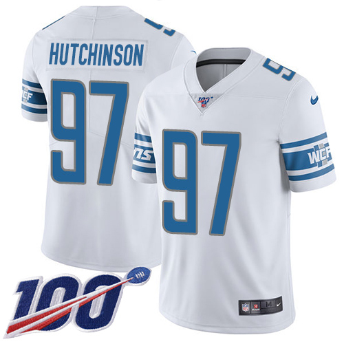 Lions #97 Aidan Hutchinson White Youth Stitched 100th Season Vapor Untouchable Limited Jersey cheap jerseys for sale - CheapJerseys.Shop