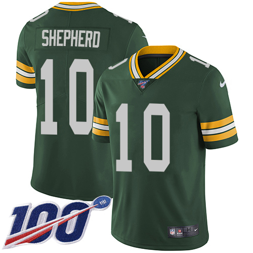 Green Bay Packers #10 Darrius Shepherd Green Team Color Men's Stitched 100th Season Vapor Untouchable Limited Jersey Men's cheap jerseys for sale - CheapJerseys.Shop