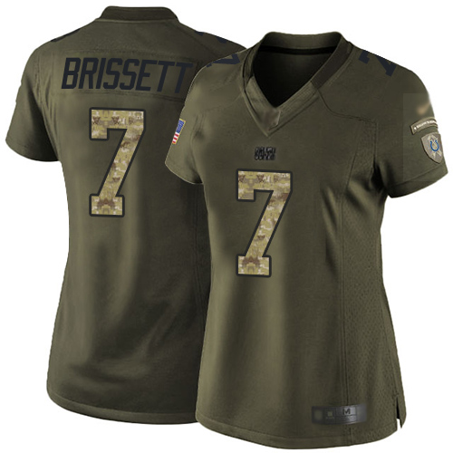 Indianapolis Colts #7 Jacoby Brissett Green Women's Stitched Limited 2015 Salute to Service Jersey Womens cheap jerseys for sale - CheapJerseys.Shop