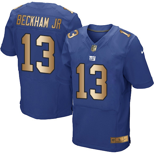 New York Giants #13 Odell Beckham Jr Royal Blue Team Color Men's Stitched Elite Gold Jersey Men's cheap jerseys for sale - CheapJerseys.Shop