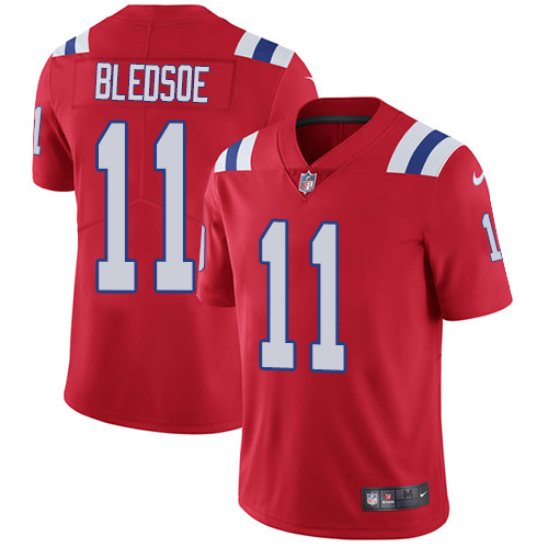New England Patriots #11 Drew Bledsoe Red Alternate Men's Stitched Vapor Untouchable Limited Jersey Men's cheap jerseys for sale - CheapJerseys.Shop