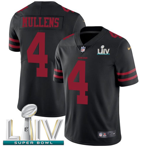 San Francisco 49ers #4 Nick Mullens Black Super Bowl LIV 2020 Alternate Men's Stitched Vapor Untouchable Limited Jersey Men's cheap jerseys for sale - CheapJerseys.Shop