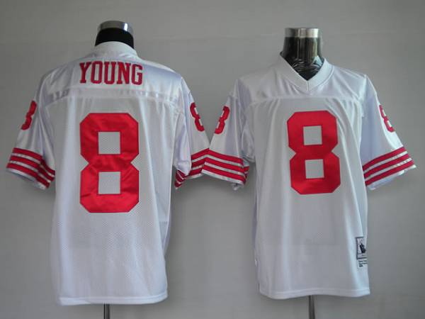 Mitchell And Ness 49ers #8 Steve Young Stitched White Jersey cheap jerseys for sale - CheapJerseys.Shop