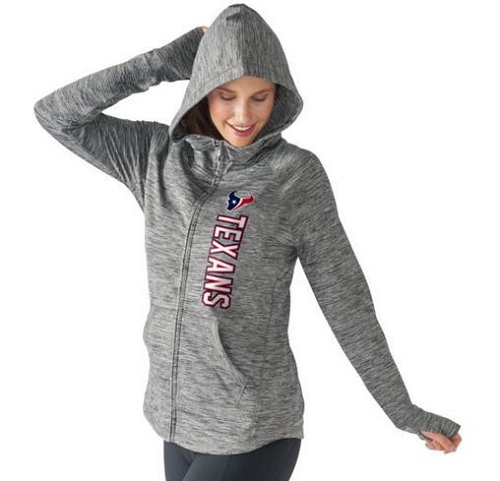 Women's Houston Texans G-III 4Her By Carl Banks Recovery Full-Zip Hoodie Heathered Gray cheap jerseys for sale - CheapJerseys.Shop